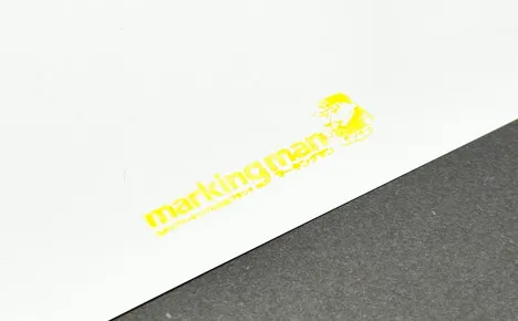 エコビュートインク#200黄によるコート紙への印字見本